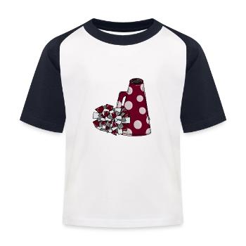 Cheer Poms Megaphon - Kinder Baseball T-Shirt - Weiß/Navy - Vorne