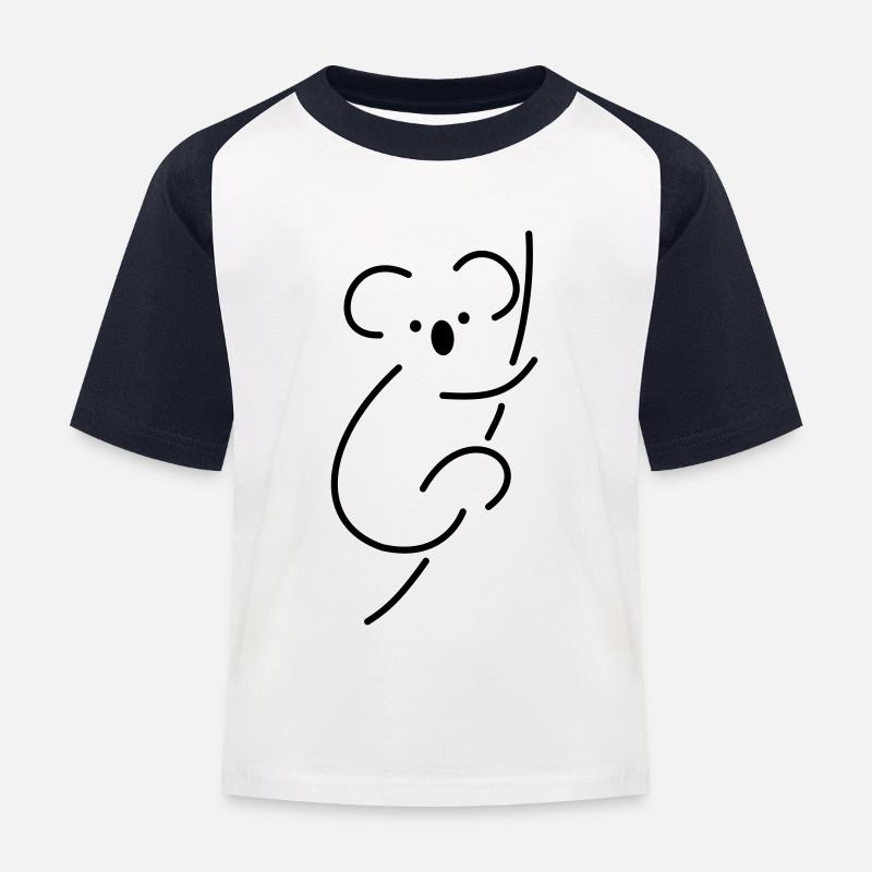 Koala sketch - Kinder Baseball T-Shirt - Weiß/Navy