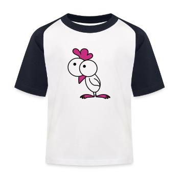 Surprised chick - T-shirt baseball Enfant - blanc/marine - Devant