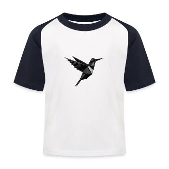 Origami Logo, Origami Motiv , Origami Vogel - Kinder Baseball T-Shirt - Weiß/Navy - Vorne