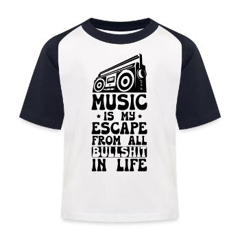 Musique à la mode - T-shirt baseball Enfant - blanc/marine - Devant