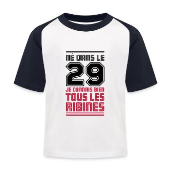 Geboren im 29. Jahrhundert, kenne ich alle Ribines! - Kinder Baseball T-Shirt - Weiß/Navy - Vorne