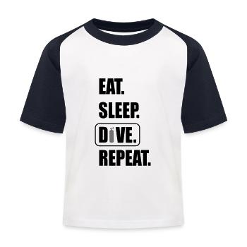 Dive - Kids' Baseball T-Shirt - white/navy - Front