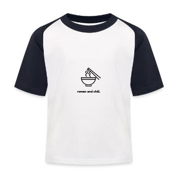 Ramen et froid. - T-shirt baseball Enfant - blanc/marine - Devant