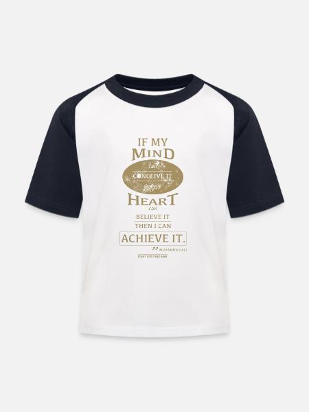 My Mind. Gold - Kinder Baseball T-Shirt - Weiß/Navy