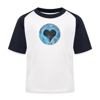 Glowing Heart /Spirit-Soul Collection - Kids' Baseball T-Shirt - white/navy - Front