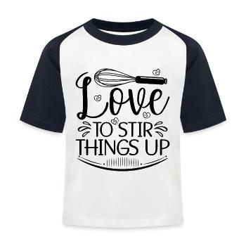 J’adore remuer les choses Baker Baking Bakery Cupcake - T-shirt baseball Enfant - blanc/marine - Devant