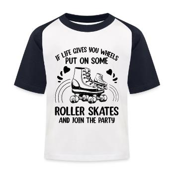 Drôle De Patinage À Roulettes Dire Patineur À Roulettes - T-shirt baseball Enfant - blanc/marine - Devant