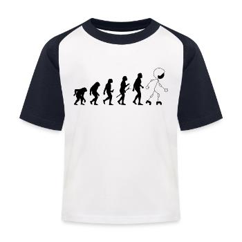 Funny Roller Skating Evolution - Kinder Baseball T-Shirt - Weiß/Navy - Vorne