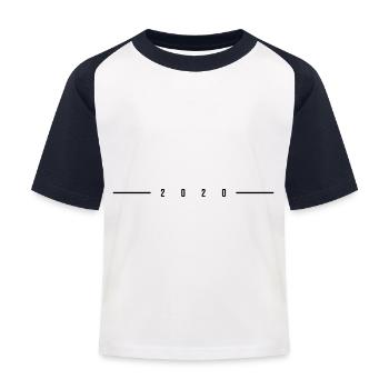 2020 en pointillés - T-shirt baseball Enfant - blanc/marine - Devant