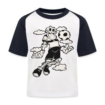 Sporty Skull - Foot4 - Kids' Baseball T-Shirt - white/navy - Front