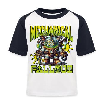 Retombées mécaniques de paintball, robot slime - T-shirt baseball Enfant - blanc/marine - Devant