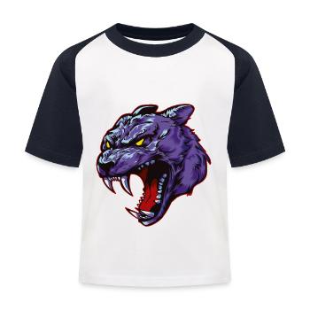 panther head beast animal - Kids' Baseball T-Shirt - white/navy - Front