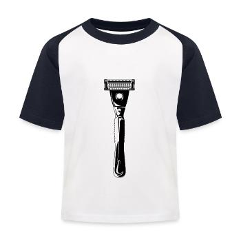 lame de lame shave rasoir symbole - T-shirt baseball Enfant - blanc/marine - Devant