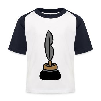 Stylo à encre encrier stylo à encre écrivain - T-shirt baseball Enfant - blanc/marine - Devant