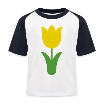 Tulip - T-shirt baseball Enfant - blanc/marine - Devant