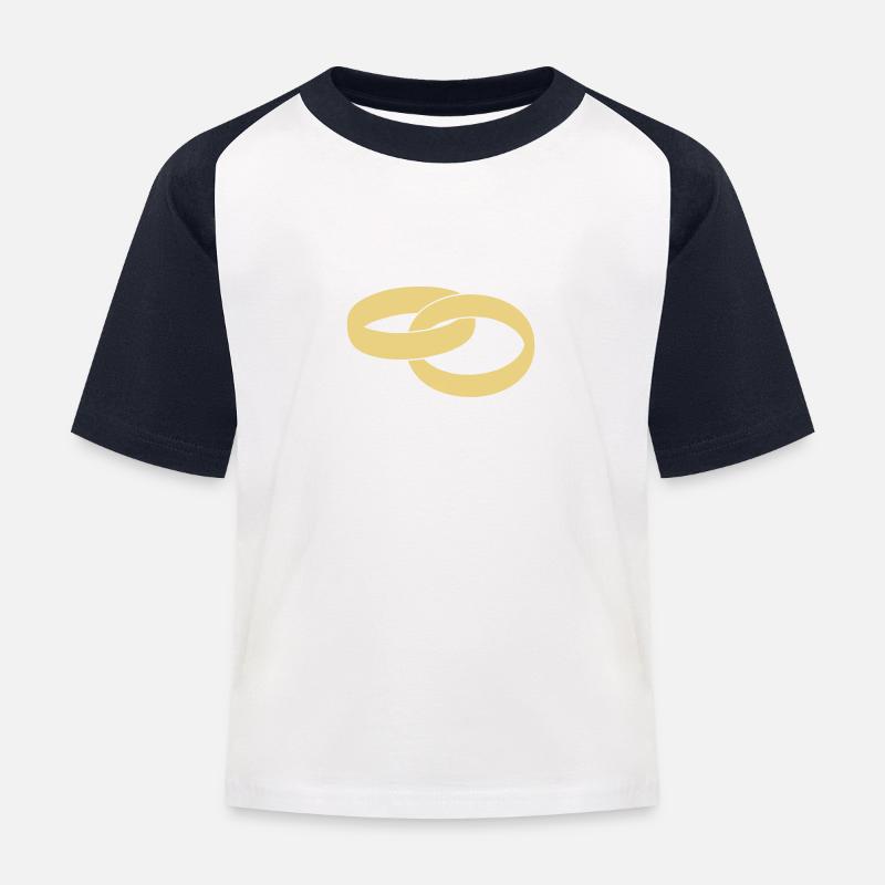 Ringe, ineinander verschlungen - Kinder Baseball T-Shirt - Weiß/Navy