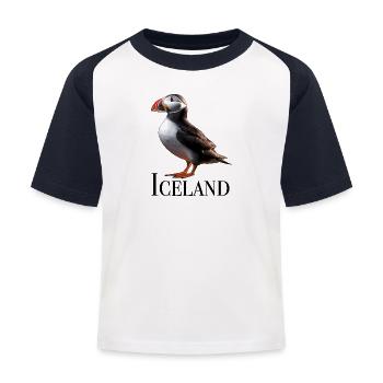 Iceland Puffin - Kinder Baseball T-Shirt - Weiß/Navy - Vorne