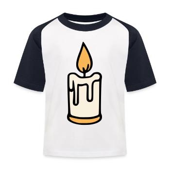 Bougie - T-shirt baseball Enfant - blanc/marine - Devant