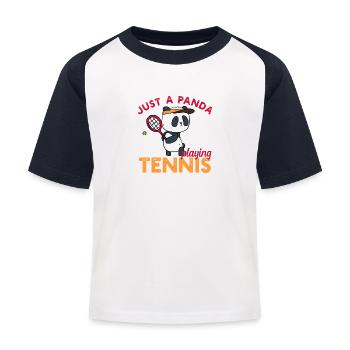 Panda Tennis Dicton Sports Tennis Player Cadeau - T-shirt baseball Enfant - blanc/marine - Devant