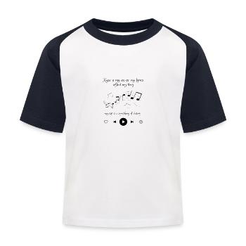 Musik ist meine Flucht - Kinder Baseball T-Shirt - Weiß/Navy - Vorne