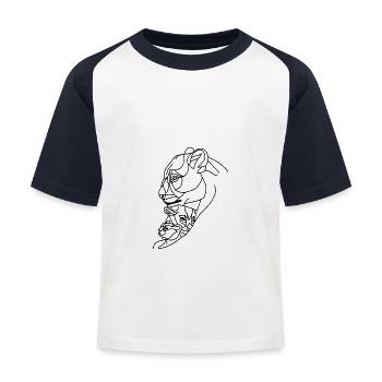 Mère de la famille Lion - T-shirt baseball Enfant - blanc/marine - Devant