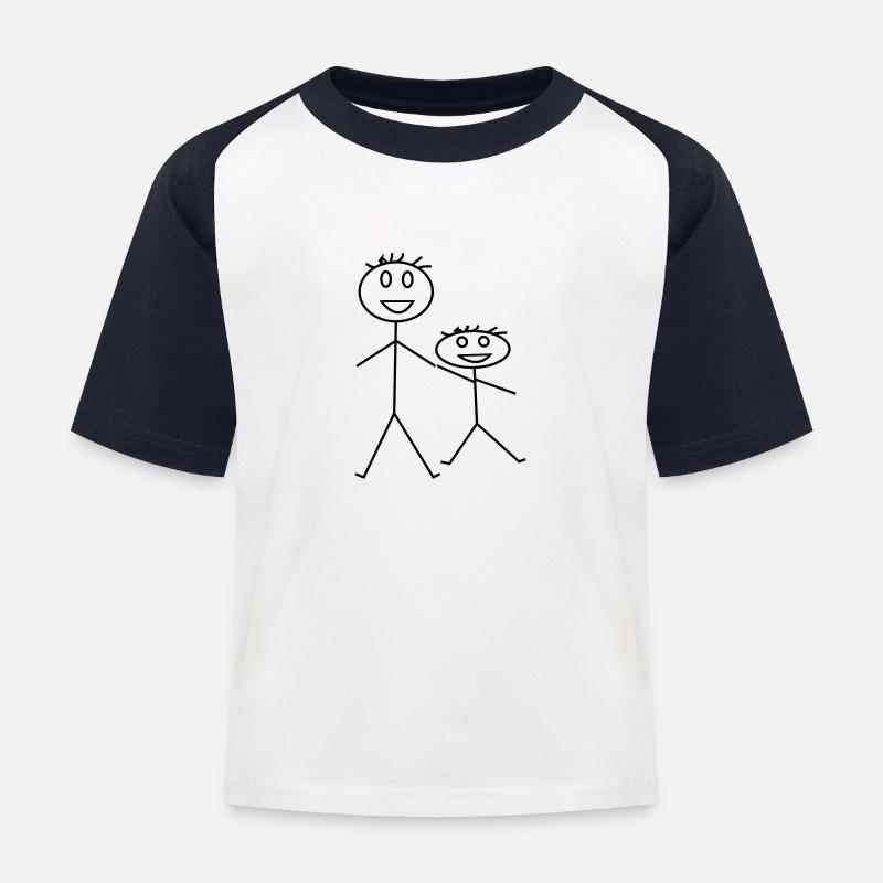Bruder - Kinder Baseball T-Shirt - Weiß/Navy