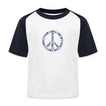 Peace and love - T-shirt baseball Enfant - blanc/marine - Devant
