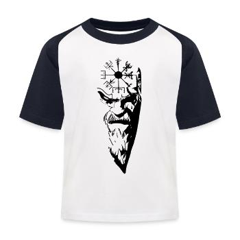 Odin - Kids' Baseball T-Shirt - white/navy - Front