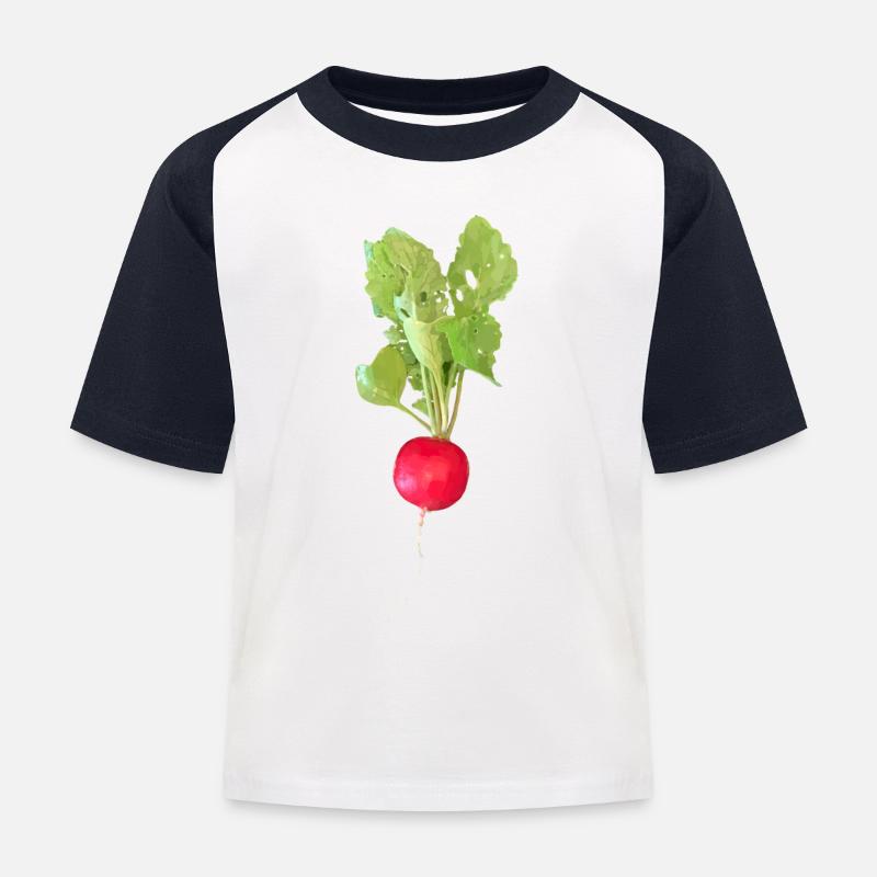 Radise - Baseball T-shirt til børn - hvid/marineblå