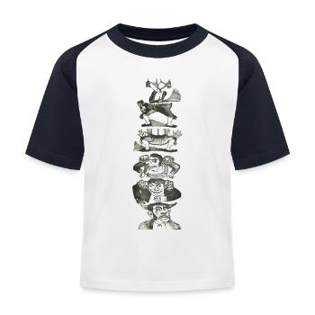 Les toreros de Posada - T-shirt baseball Enfant - blanc/marine - Devant
