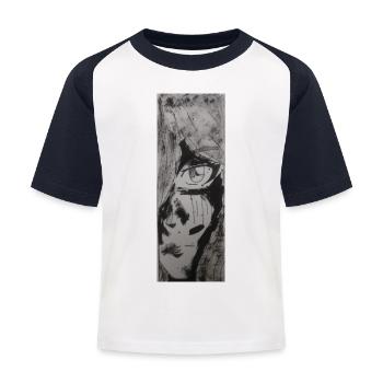Violet's stare - Kids' Baseball T-Shirt - white/navy - Front