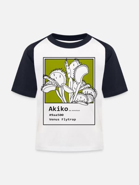 Venusfliegenfalle Akiko - Kinder Baseball T-Shirt - Weiß/Navy