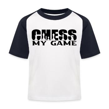Schach - Kinder Baseball T-Shirt - Weiß/Navy - Vorne