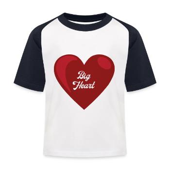 Grand coeur - T-shirt baseball Enfant - blanc/marine - Devant
