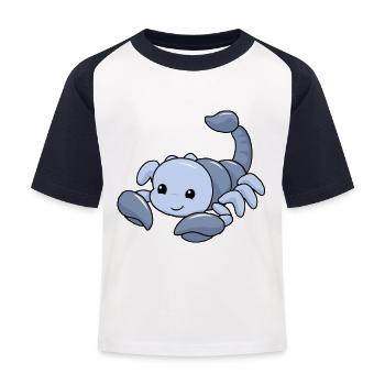 Scorpio Sternzeichen Skorpion - Kinder Baseball T-Shirt - Weiß/Navy - Vorne