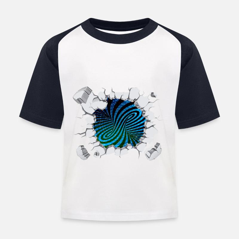 Matrix eddy current breaks out - Kids' Baseball T-Shirt - white/navy