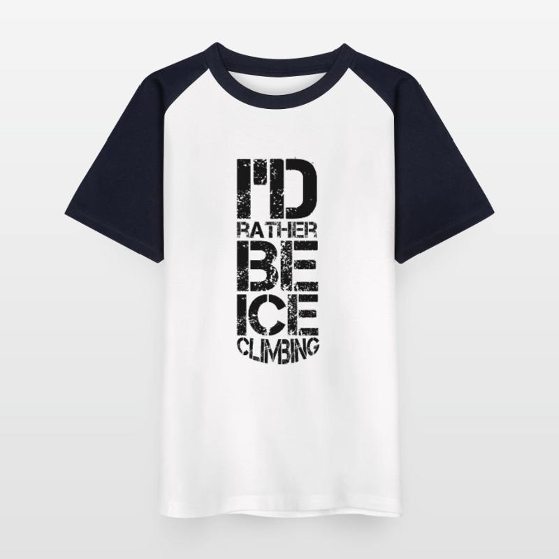 Eisklettern Eistour Eiswand Eiskletterer Eispickel Kinder Baseball T-Shirt