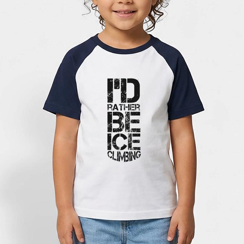 Eisklettern Eistour Eiswand Eiskletterer Eispickel Kinder Baseball T-Shirt
