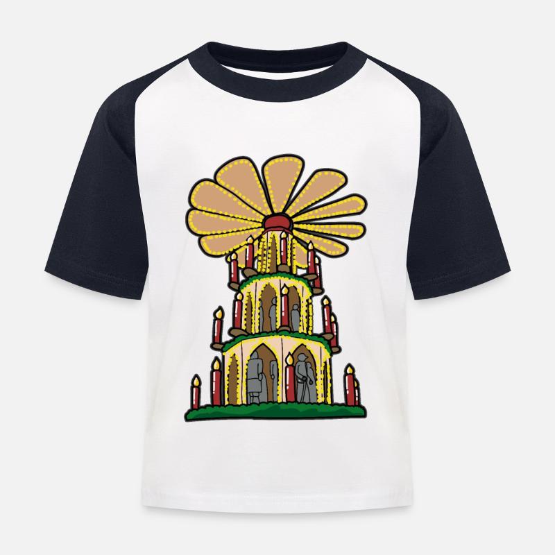 Pyramide de Noël pyramide de Erzgebirge Noël - T-shirt baseball Enfant - blanc/marine