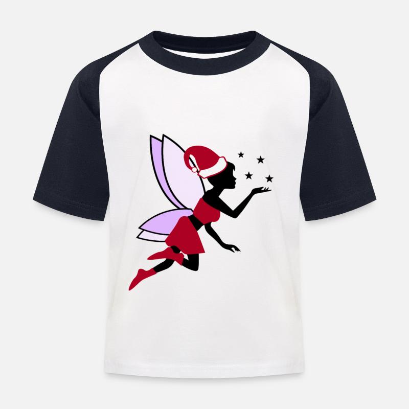 Fée de Noël - T-shirt baseball Enfant - blanc/marine
