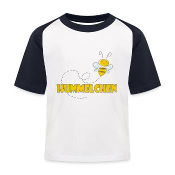 Kosename Hummelchen Geschenkidee - Kinder Baseball T-Shirt - Weiß/Navy - Vorne