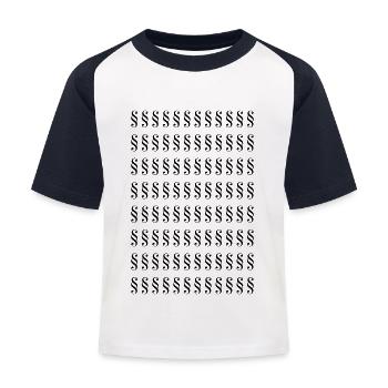 Paragraph Jura - Kinder Baseball T-Shirt - Weiß/Navy - Vorne