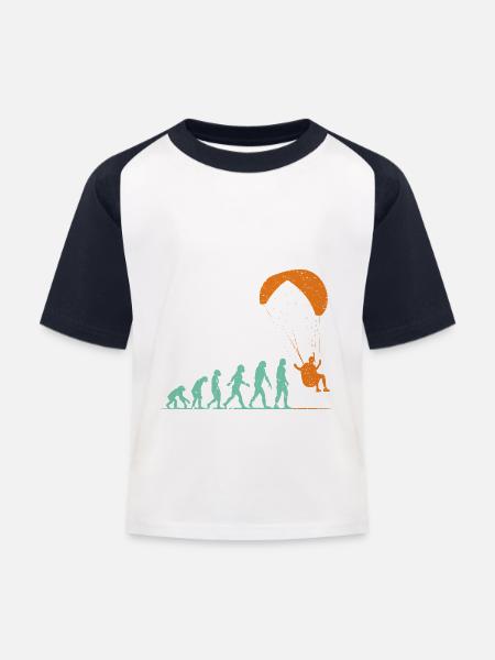 Paragleiten Gleitschirm Geschenk - Kinder Baseball T-Shirt - Weiß/Navy