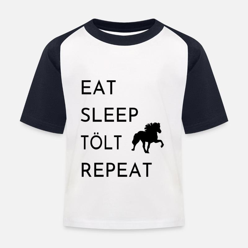 Isländer - Kinder Baseball T-Shirt - Weiß/Navy