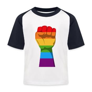 arc en ciel - T-shirt baseball Enfant - blanc/marine - Devant