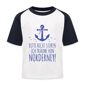 Norderney - Norddeutschland Norddeutsche Spruch - Kinder Baseball T-Shirt - Weiß/Navy - Vorne