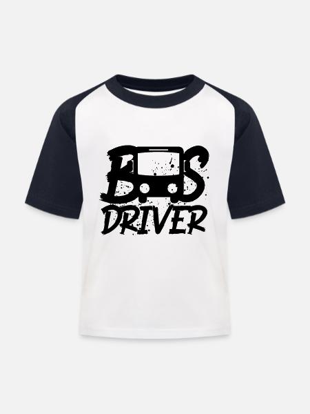 Busfahrer Bus - Kinder Baseball T-Shirt - Weiß/Navy