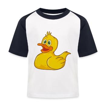 Bathing duck - Kids' Baseball T-Shirt - white/navy - Front