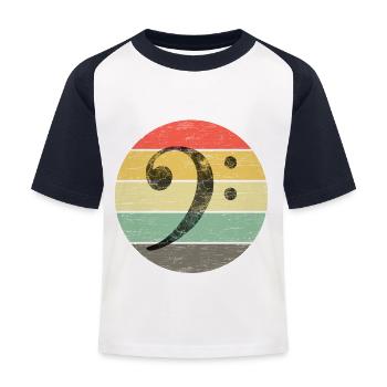 Clé de basse - T-shirt baseball Enfant - blanc/marine - Devant